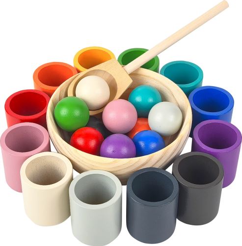 2Kids Toys Dúhové guličky a kalíšky 12 farieb