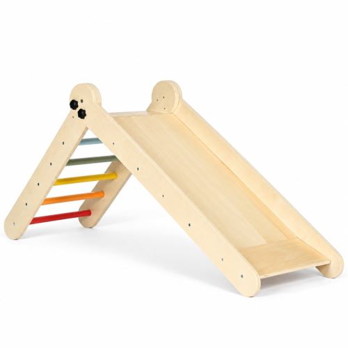 Drevená Montessori lezecká zostava pre deti, rebrík s rampou