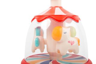 Toyz Edukačná hračka Vlčík s koníkmi – červená, kolotoč, 6m+ (1)