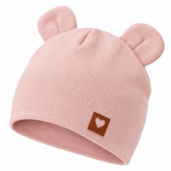 Z &amp; Z Dvojvrstvová bavlnená čiapočka LOVE TEDDY, sv. ružová, vel. 80/86