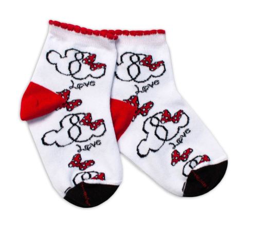 Baby Nellys Bavlněné ponožky Minnie Love - bílé (1)