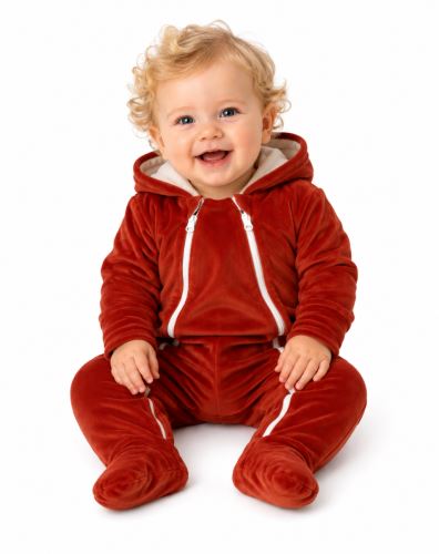 Kojenecký overal VELVET, Baby Fox - hnědý, Mamatti (1)