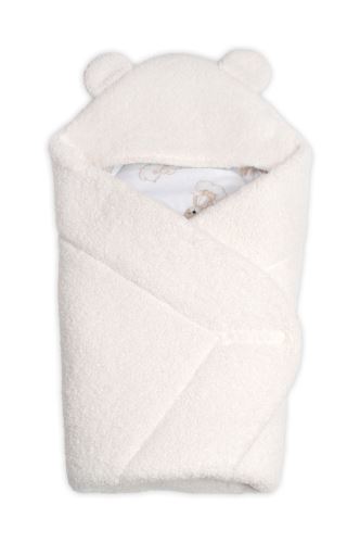Baránková zavinovačka s kapucňou bavlna/baránok, Teddy Boucle- Medvedík smotana