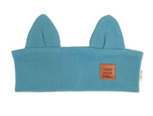 Čelenka Cat s oušky pro děti Hand Made - mořská