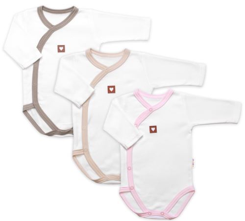 Rostoucí výhodná sada, 3x Body zap. bokem Nature - růžová/béžová/taupe