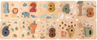 Drevené Puzzle Počítanie so zvieratkami, 20 dielov (1)