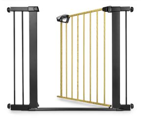 Detská bezpečnostná zábrana GUARDY 104 cm – bránka na schody a dvere (76–104 cm), čierna (2)