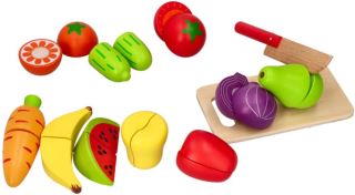 Zelenina a ovocie na krájanie v debničke Adam Toys - 13 ks (2)