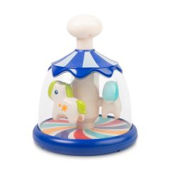 Toyz Edukačná hračka Vlčík s koníkmi – modrá, kolotoč, 6m+