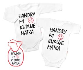 Body dlouhý rukáv Handry mi kupuje matka, Baby Nellys, bílé (1)