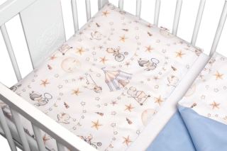 3-dílná sada Mantinel s povlečením Baby Nellys Cirkus, modrá/bílá (1)