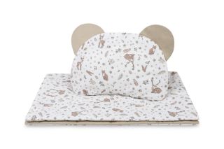 Sada do kočíka Forest, bavlnená 54 × 74 cm + vankúšik 28 × 36 cm, béžová