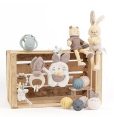 CHICCO plyšový zajko s hrkálkou My Sweet Doudou - krémový (3)