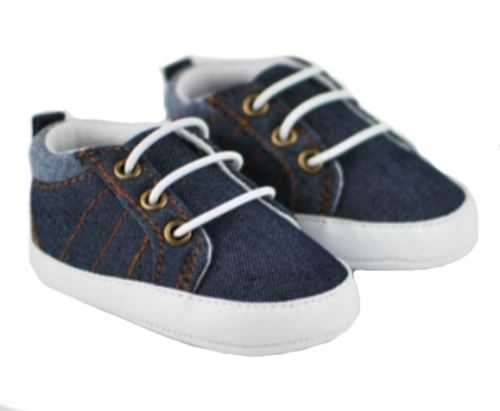 Kojenecké capáčky/botičky, plátěné, jeans, Boy, (3)