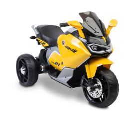 Elektrická trojkolka pre deti TOYZ – 2 motory, LED, USB, žltá (2)