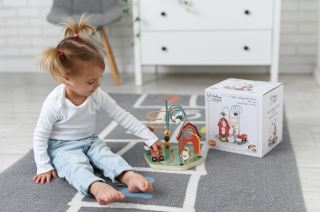 Edukačná drevená presúvačka s labyrintom Farma (2)