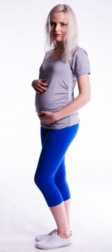 Be MaaMaa Těhotenské barevné legíny 3/4 délky - tm. modrá, vel. M