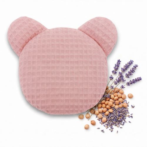 Termofor TEDDY ohrievací vankúšik s čerešňovými jadierkami a levanduľou - pudrovo ruzový