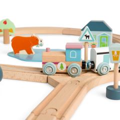 Bigjigs Toys Drevená vláčikodráha pri lese (6)