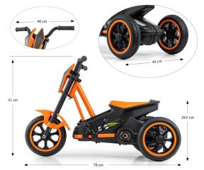 Detská motokára RIDER – šliapací gokart, 3+, nosnosť 30 kg - oranž (6)