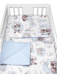 6-ti dílná výhod. sada s dárkem pro miminko Baby Nellys, 120x90 Zvířátka na mráčku, modrá (4)