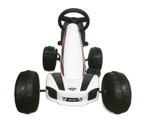 Detská šliapacia motokára Viper - biela, čierna (2)
