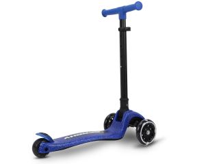 Detská kolobežka SPARKY LED trojkolová – svietiace kolieska, nastaviteľná, modrá (1)