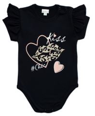 G-baby Kojenecké body s volánkem Kiss - černé (2)