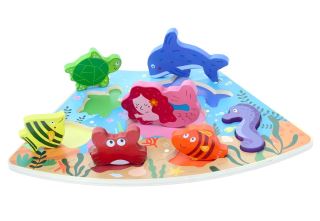 Drevené puzzle Podvodný svet prepojiteľné, 7 dielkov (3)