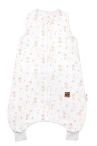 Mušelínový spací vak s nohavičkami GOOSE Baby Nellys Soft, 70cm, biela (3)