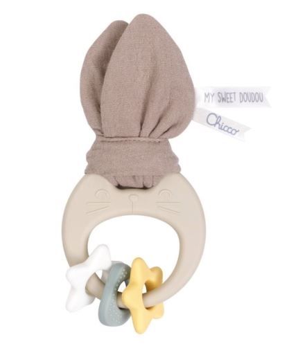 CHICCO Multisenzorické hryzátko Králik My Sweet Doudou – silikónové hryzátko pre bábätko