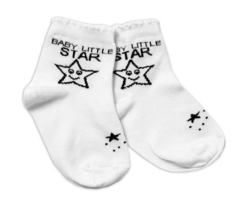 Baby Nellys Bavlněné ponožky Baby Little Star - bílé
