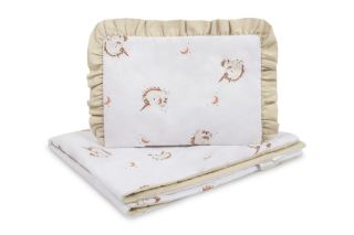 Set do postieľky Jednorožci. bavlnený 75 × 95 cm + vankúšik 25 × 35 cm, béžová