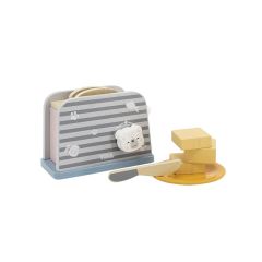 Lelin Drevená hračka - Toaster medvedík- sivý (1)