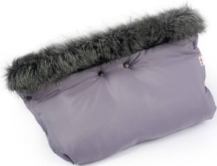 Zimný fusak s kožušinou + rukávnik zadarmo, Baby Nellys, 50 x 100cm, sivý (1)