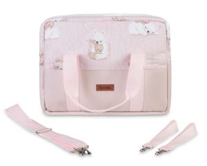 Taška na kočík z ekokože Bear and Rabbit – organizér, ružová