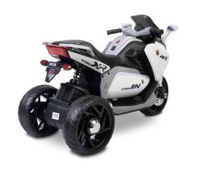 Elektrická trojkolka pre deti TOYZ – 2 motory, LED, USB, biela (1)