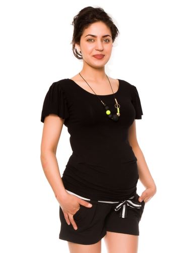 Be MaaMaa Těhotenské teplákové kraťasy Monika - černé