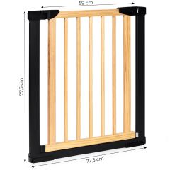 Detská bezpečnostná bránka na schody a dvere, kov a drevo, 74-80 cm (9)