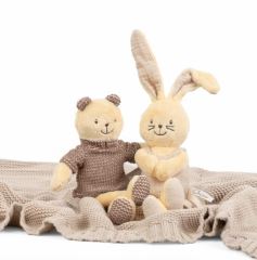 CHICCO plyšový zajko s hrkálkou My Sweet Doudou - krémový (2)