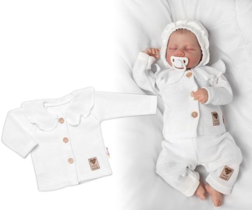 Pletený svetřík s volánkem Girl, Baby Nellys, bíly (2)