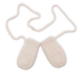 Detská sada, zimná čiapka so šálom + rukavičky 3D, Teddy Bear - béžová (2)