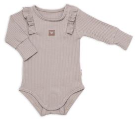 Žebrovaná rostoucí souprava 3D, Baby Girl - taupe (2)