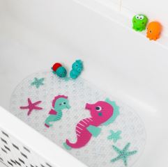 Canpol babies Protišmyková podložka do vane - Morský koník, ružová (1)