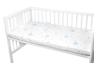 Dětské prostěradlo do postýlky bavlna, I love Boy Baby Nellys, modrá/bílá (1)