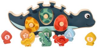 Edukačná hračka puzzle s číslami, Adam Toys , Dinosaurus mamička - modrý (3)