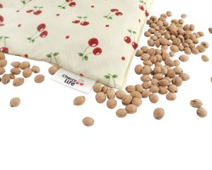 Ramenný nahrievací pás s čerešňovými kôstkami, termofor -  Cherry life, ecru (2)