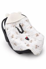 Zateplená zavinovacia deka s kapucňou, bavlna, 90 x 90 cm - Malá myška