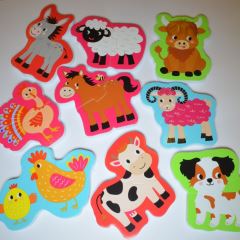 Buddy & Barney Penové puzzle do vane Farma, 18 ks (1)