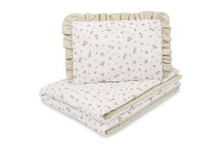 Sada do postieľky Rose, bavlnená 75 × 95 cm + vankúšik 25 × 35 cm, béžová